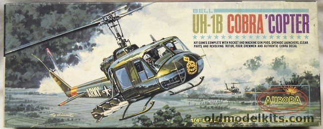 Aurora 1/48 Bell UH-1B Cobra Copter, 500-98 plastic model kit